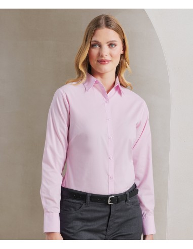 PRE-PR300-Womens Poplin Long Sleeve Blouse